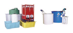 Polyethylene- molded tanks of different configurations for chemicals